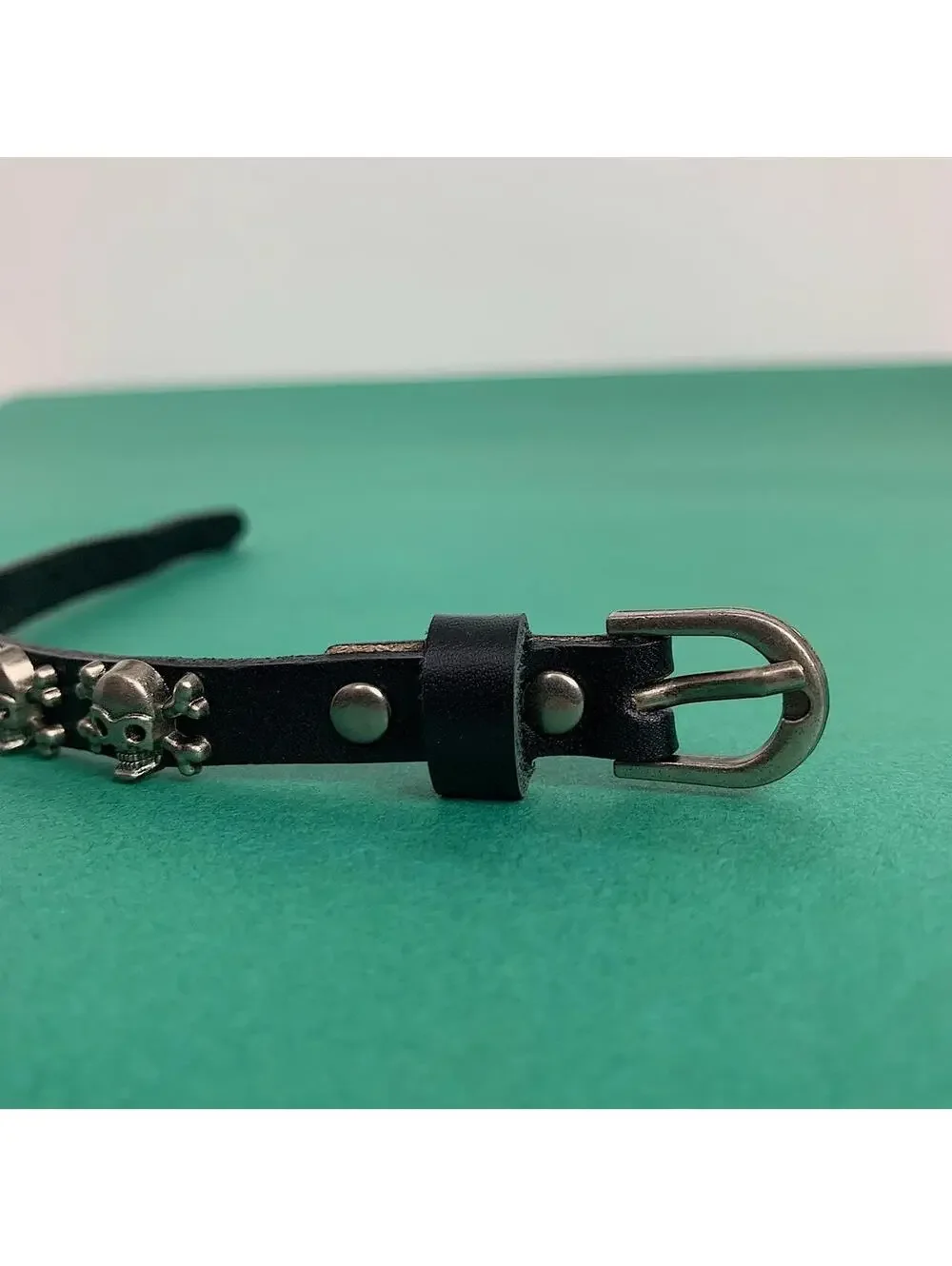 Y2k 2000s Cyberpunk skeleton grunge punk black bracelet